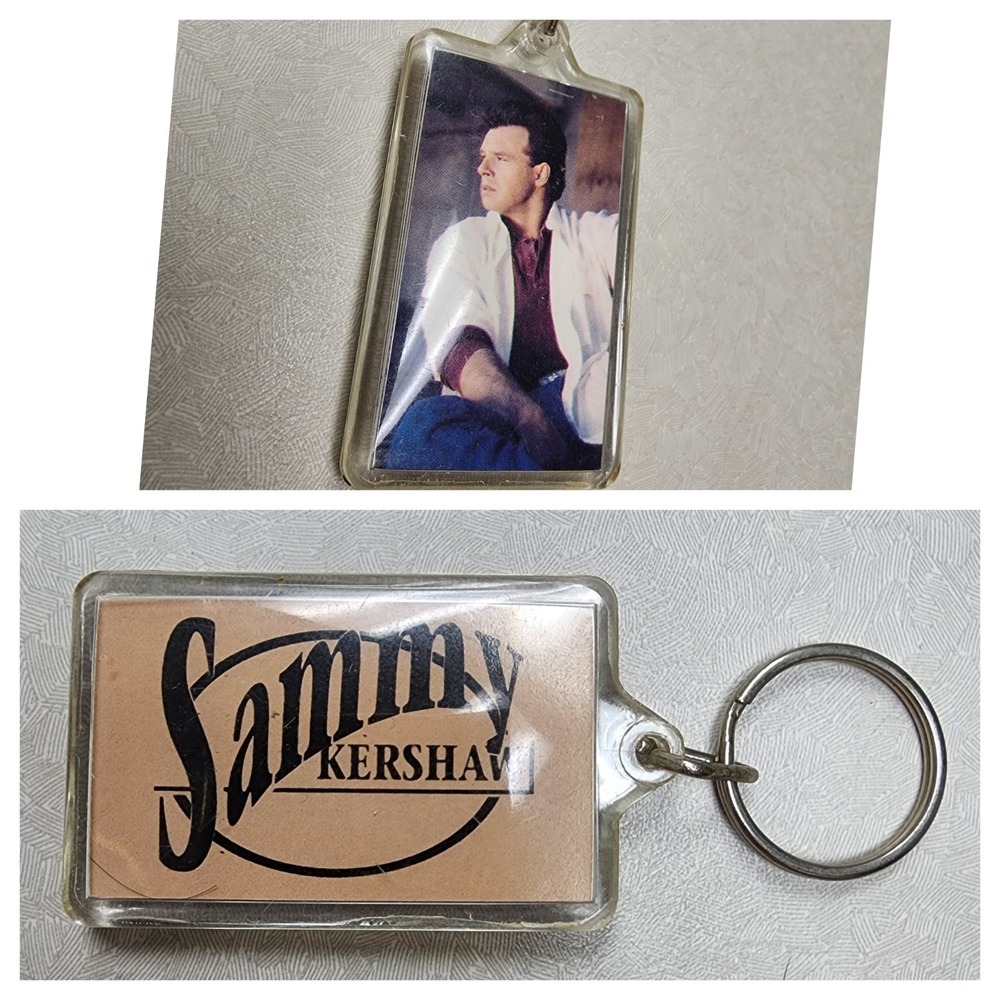 Vintage Sammy Kershaw Key Ring Name & Color Photo Key Chain